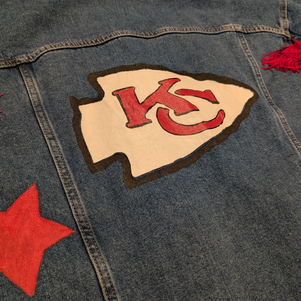 Denim Jacket with Red KC Logo